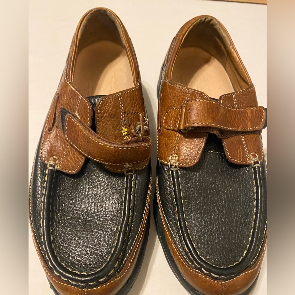 Dr. Comfort 4860 Wave Black & Brown Leather Diabetic Oxford Shoes SIZE 10.0W